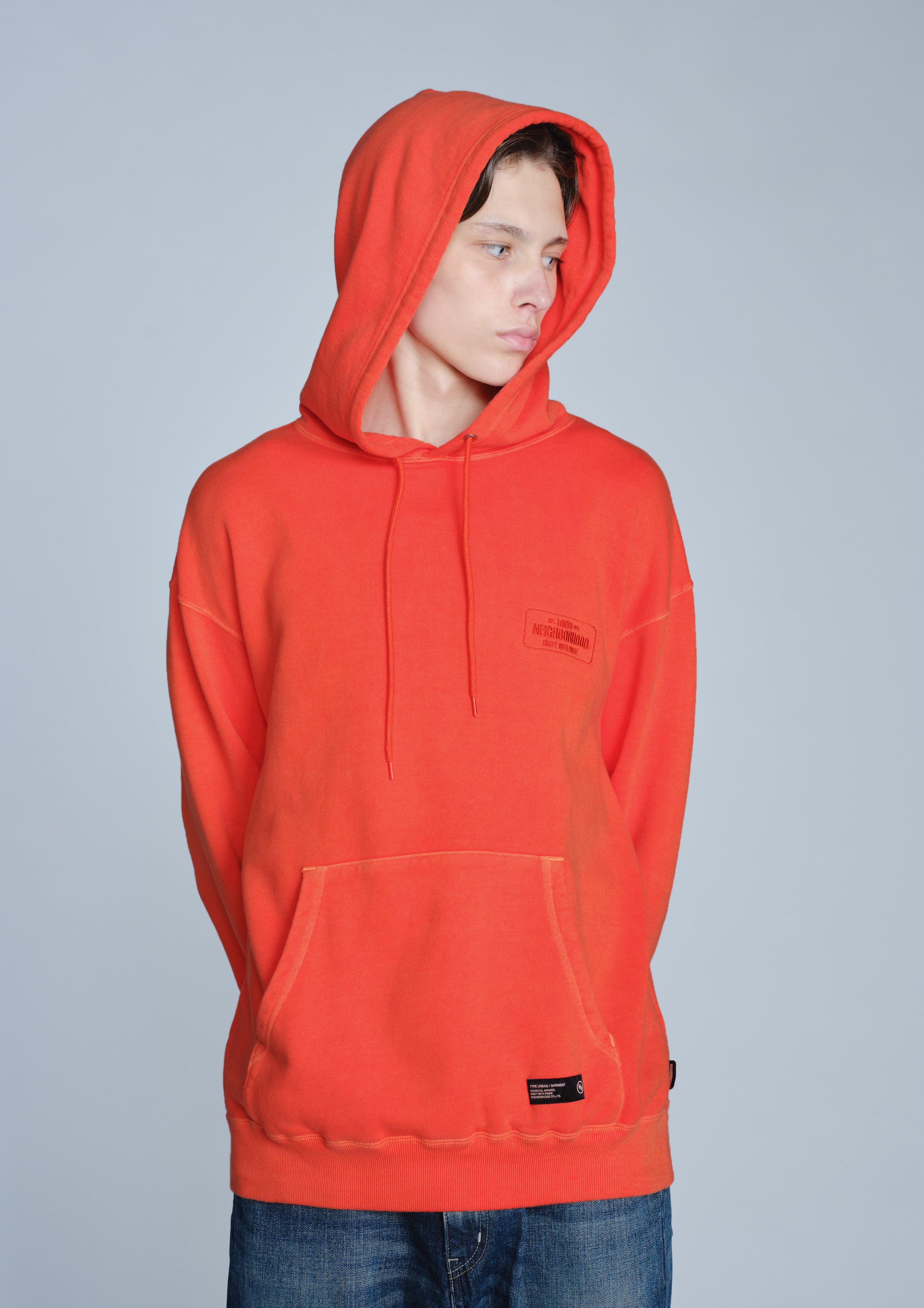 Neighborhood Pigment Sweat Hoodie Kapuzenpullover Orange Stick